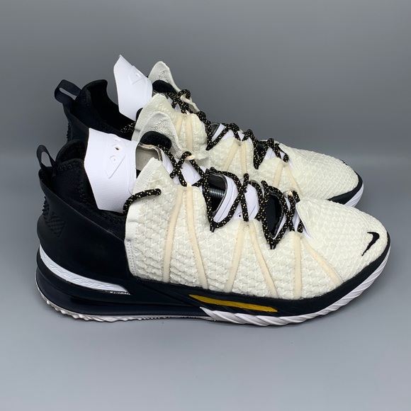 Nike LeBron 18 Black‎ White Basketball Shoes CQ9283-100 Men’s Sz 13.5